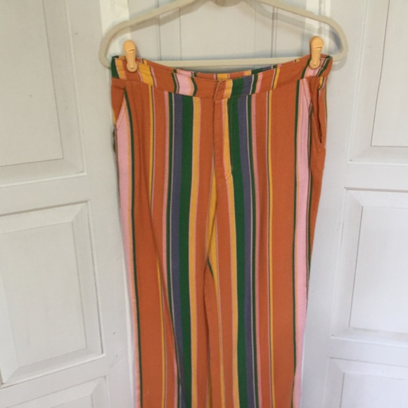 Free People Multicolor Striped Cropped Pants - Picture 2 of 15